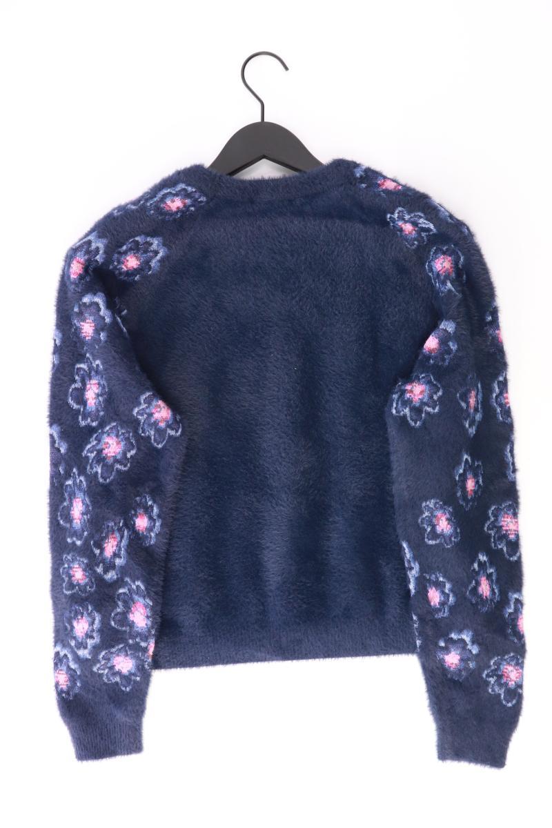 Desigual Langarmpullover Gr. L mit Blumenmuster blau