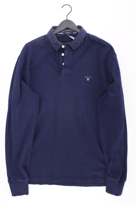 Gant Poloshirt für Herren Gr. XXL Langarm blau aus Baumwolle