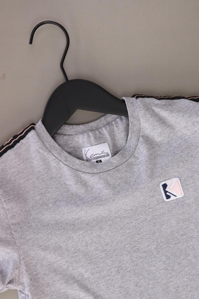 KARL KANI Cropped Shirt Gr. S Kurzarm grau aus Baumwolle