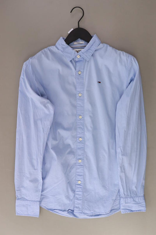 Hilfiger Denim Langarmhemd für Herren Gr. M blau aus Baumwolle