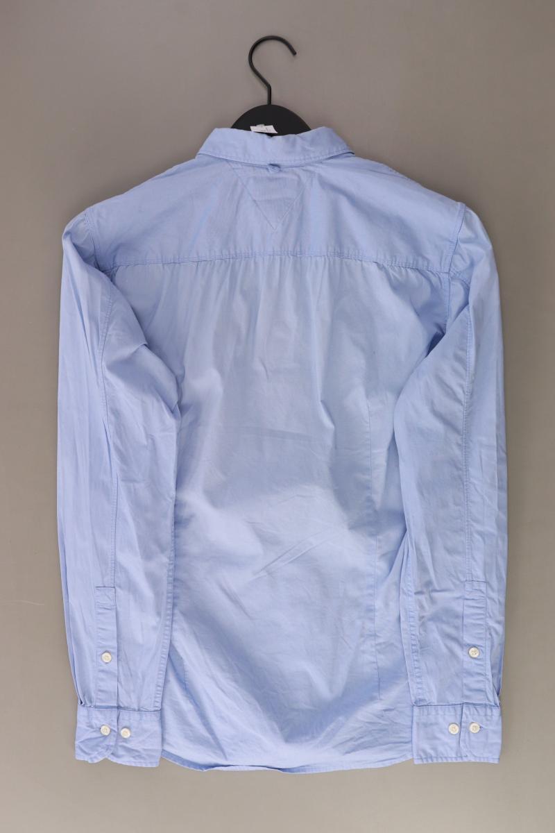 Hilfiger Denim Langarmhemd für Herren Gr. M blau aus Baumwolle