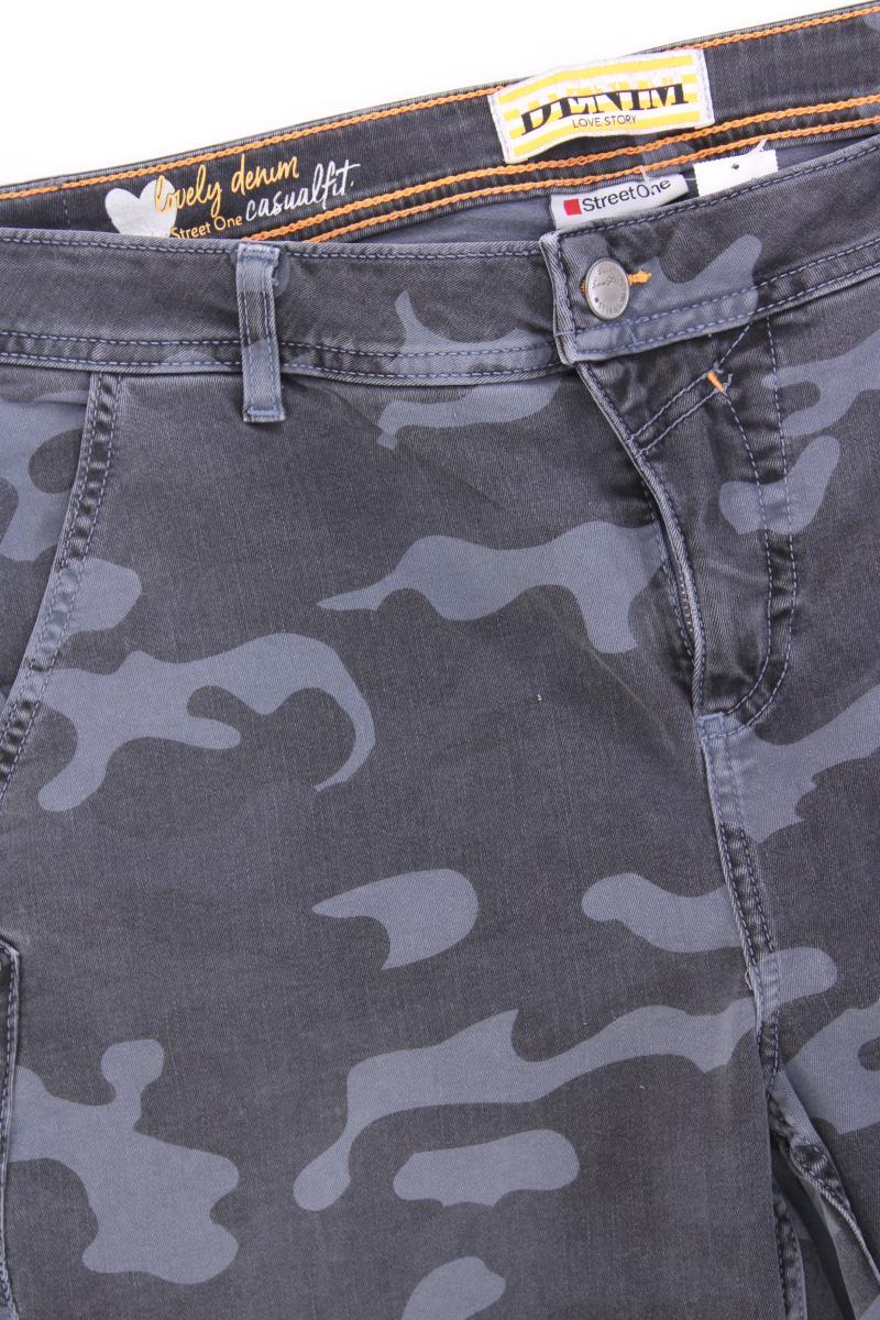 Street One Skinny Jeans Gr. 48 camouflage neuwertig grau