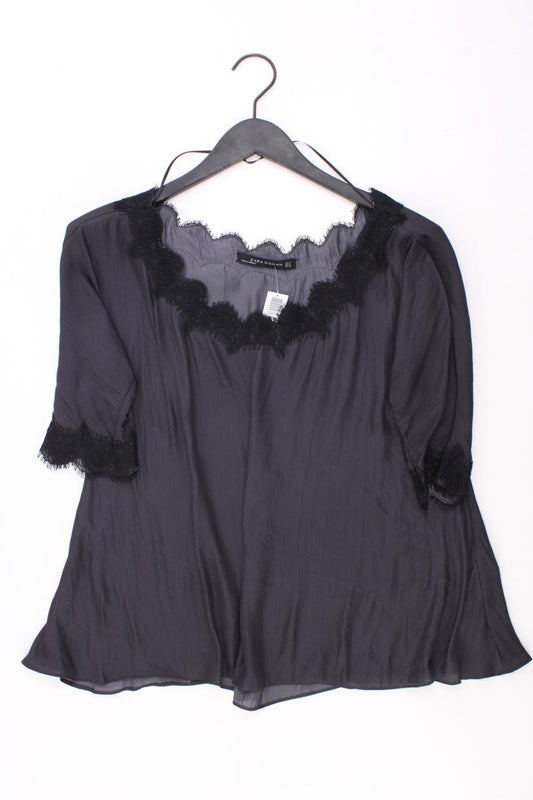 Zara Kurzarmbluse Gr. S grau aus Polyester