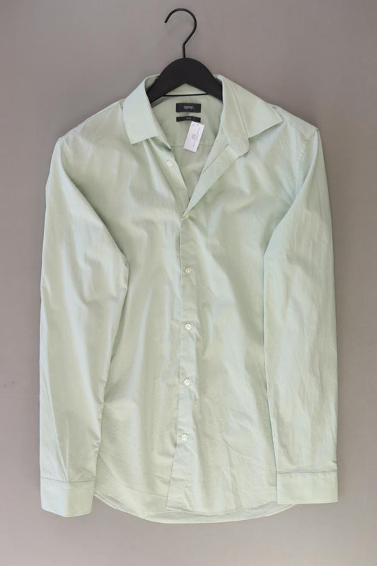 Esprit Langarmhemd für Herren Gr. Hemdgröße 39/40 grün aus Baumwolle