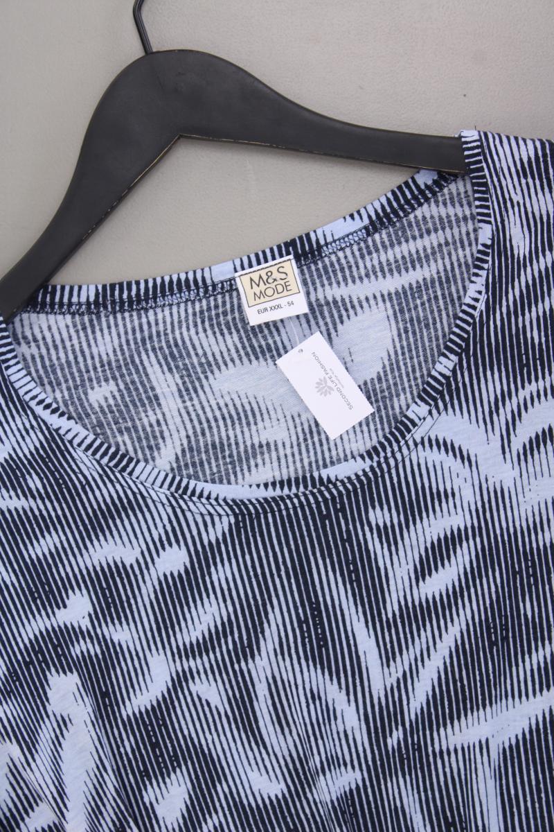 M&S Printshirt Gr. 54 Kurzarm blau aus Viskose