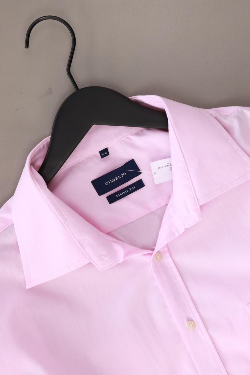 Gilberto Langarmhemd für Herren Gr. Hemdgröße 45/46 rosa aus Baumwolle