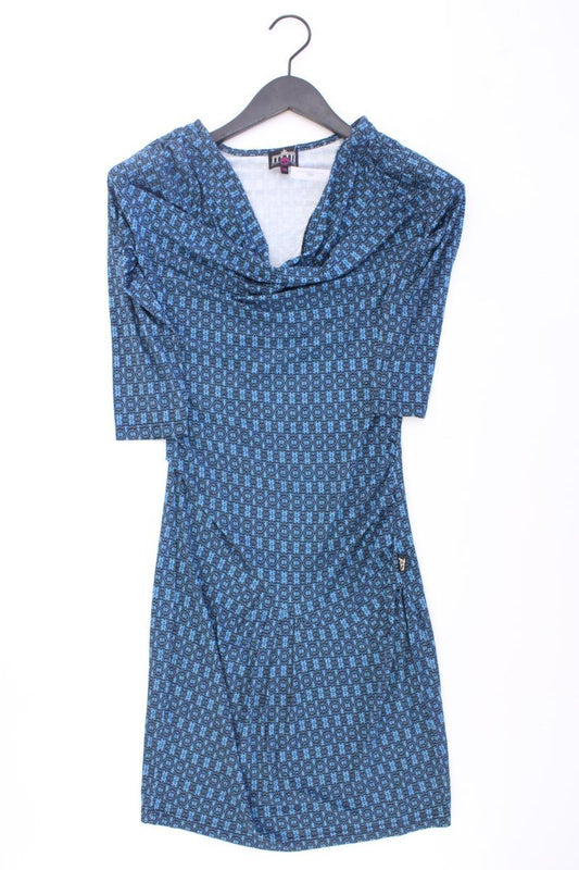 Ato Berlin Jerseykleid Gr. XS geometrisches Muster 3/4 Ärmel blau aus Viskose