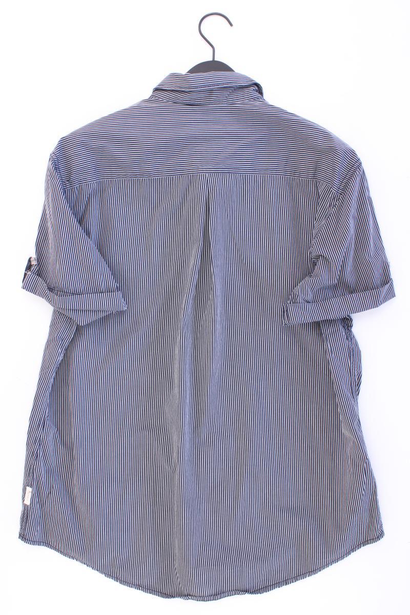 Esprit Kurzarmhemd für Herren Gr. XL gestreift blau aus Baumwolle