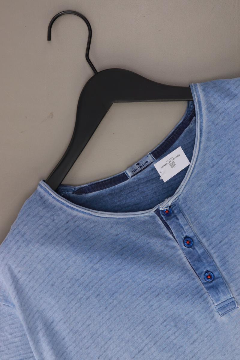 Tom Tailor T-Shirt für Herren Gr. XXL Kurzarm blau aus Baumwolle