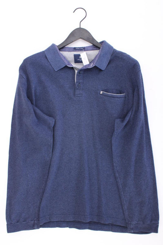 Pierre Cardin Poloshirt für Herren Gr. XXL Langarm blau aus Baumwolle