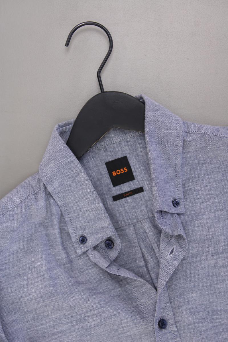 BOSS by Hugo Boss Langarmhemd für Herren Gr. L blau aus Baumwolle