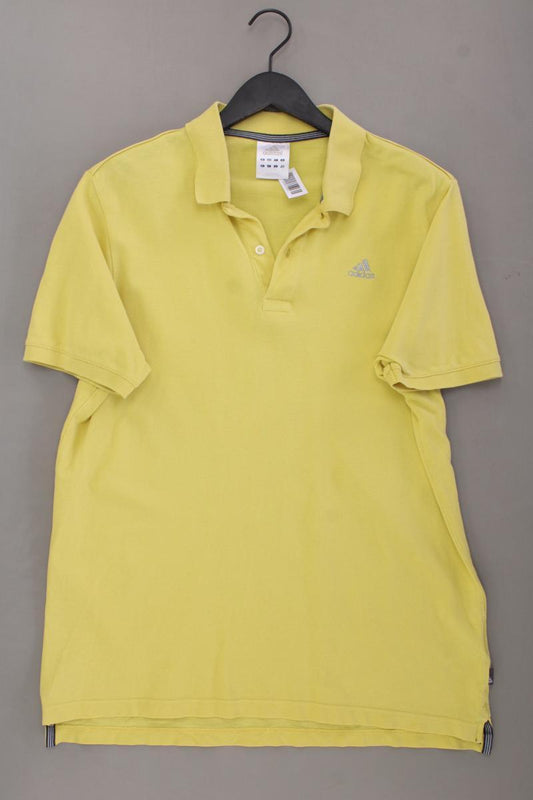 Adidas Poloshirt für Herren Gr. L Kurzarm Vintage gelb aus Baumwolle