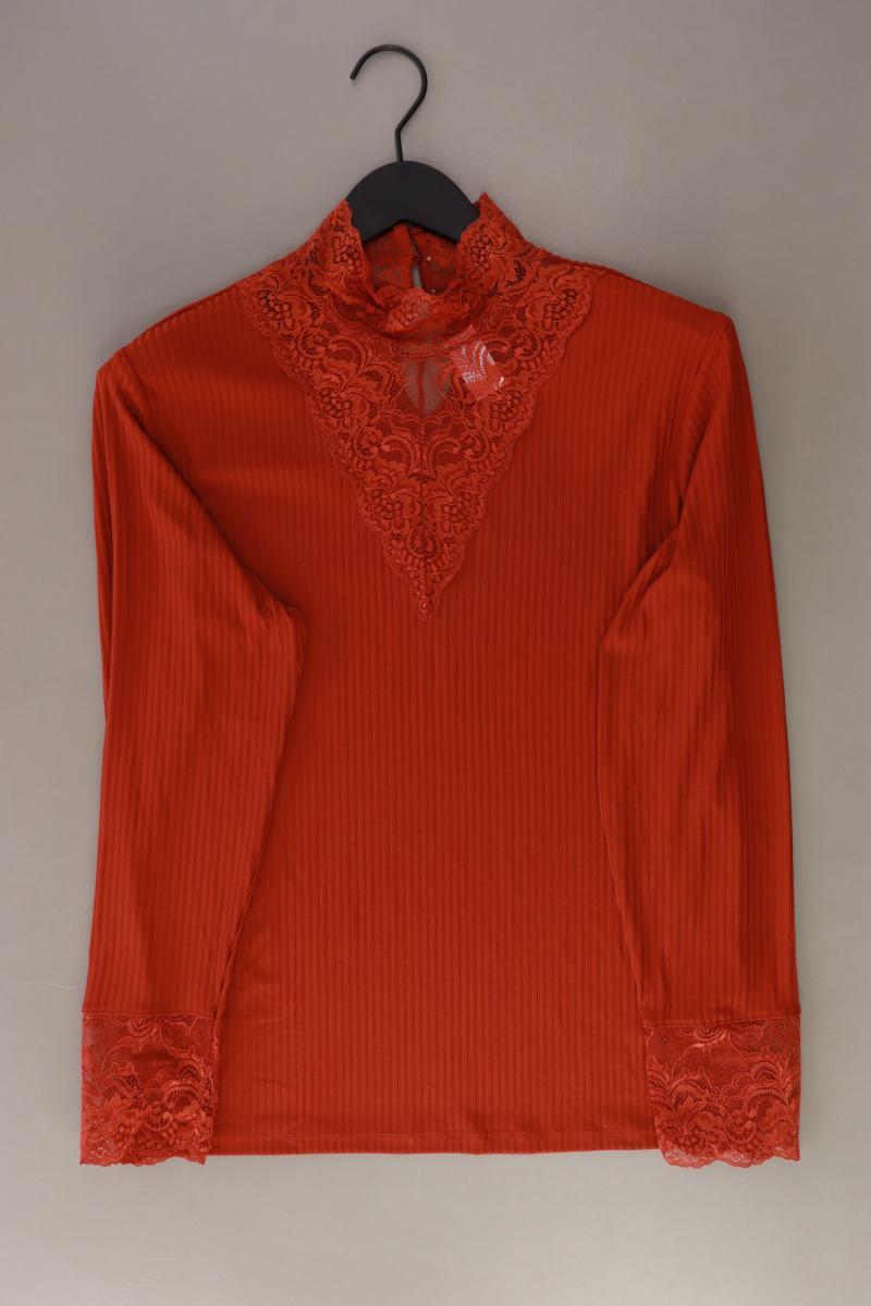 Only Shirt mit Spitze Gr. L Langarm orange aus Polyester