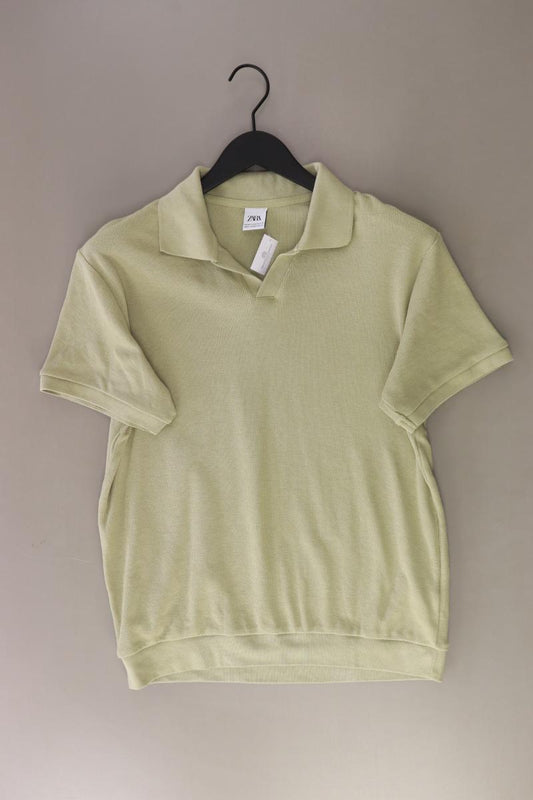 Zara T-Shirt für Herren Gr. M Kurzarm olivgrün aus Baumwolle