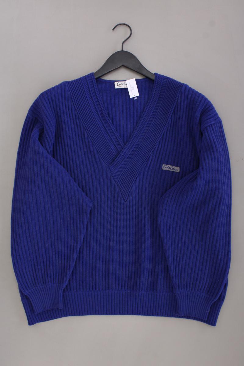 Carlo Colucci Wollpullover für Herren Gr. 54 Vintage blau aus Schurwolle
