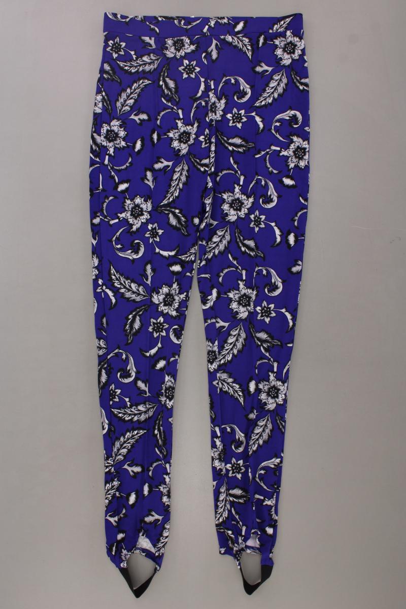 H&M Leggings Gr. 44 mit Blumenmuster neu mit Etikett blau aus Polyester