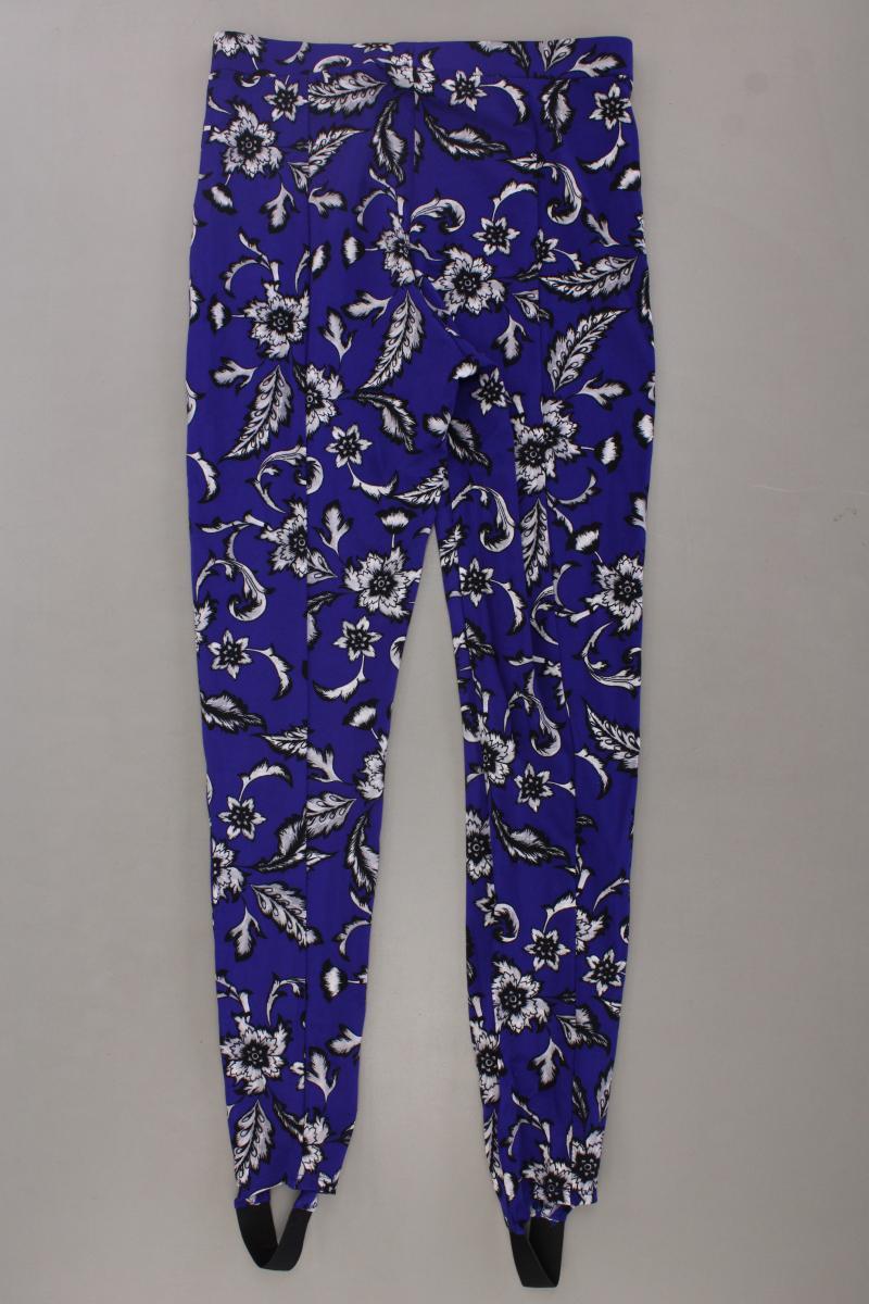 H&M Leggings Gr. 44 mit Blumenmuster neu mit Etikett blau aus Polyester