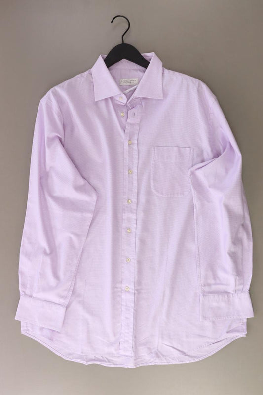 LODENFREY Langarmhemd für Herren Gr. Hemdgröße 46 lila aus Baumwolle
