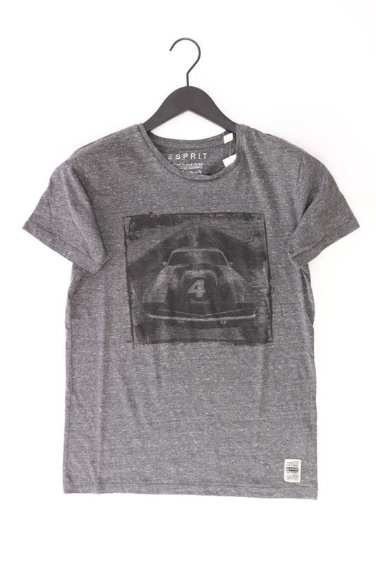 Esprit Printshirt für Herren Gr. S Kurzarm grau aus Baumwolle