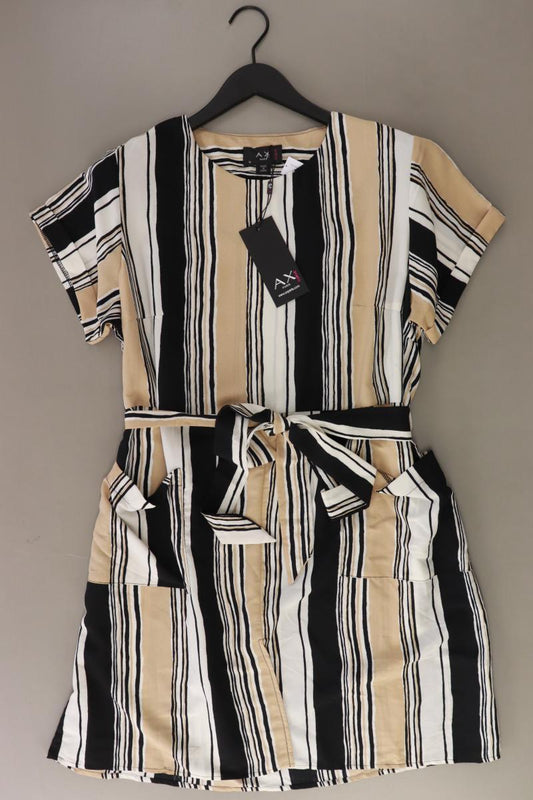 AX Paris Kleid Gr. 44 gestreift neu mit Etikett mit Gürtel Kurzarm creme