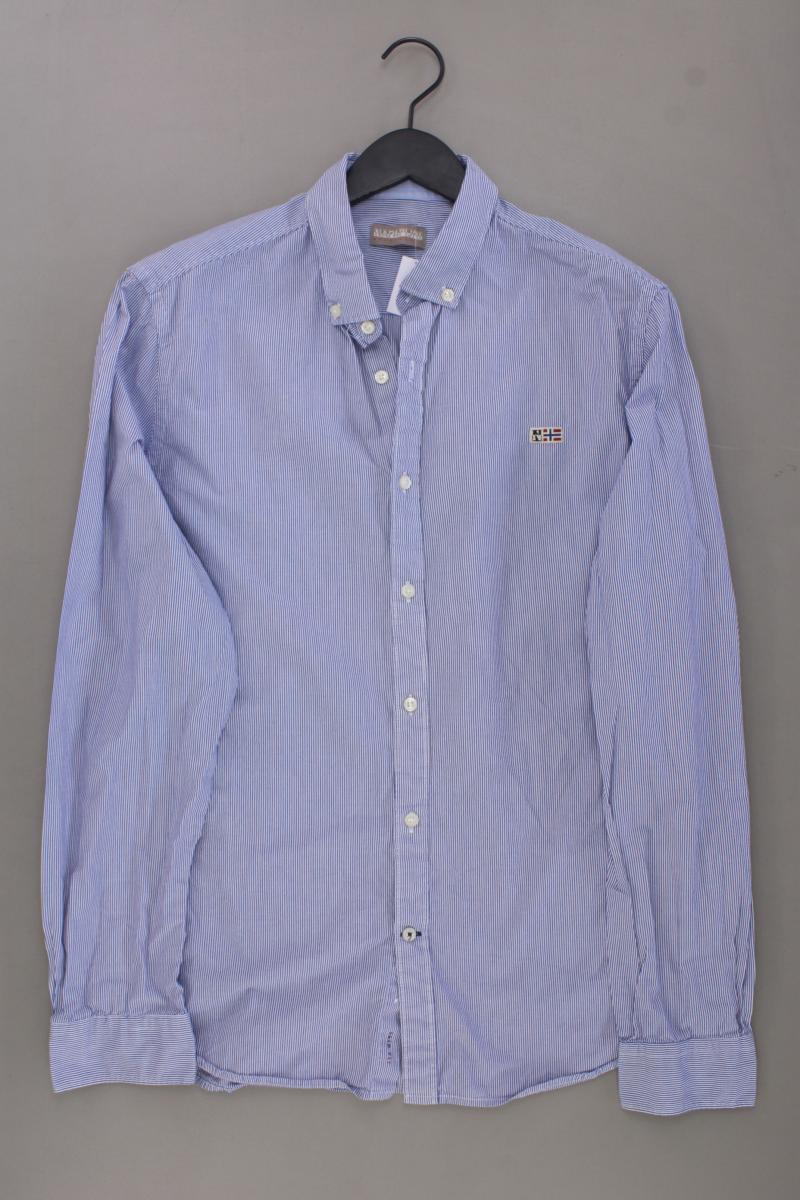 Napapijri Langarmhemd für Herren Gr. XXL gestreift blau aus Baumwolle