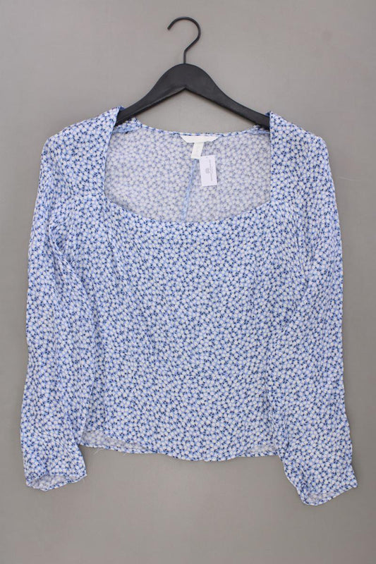 H&M Langarmbluse Gr. XL mit Blumenmuster neuwertig blau aus Viskose
