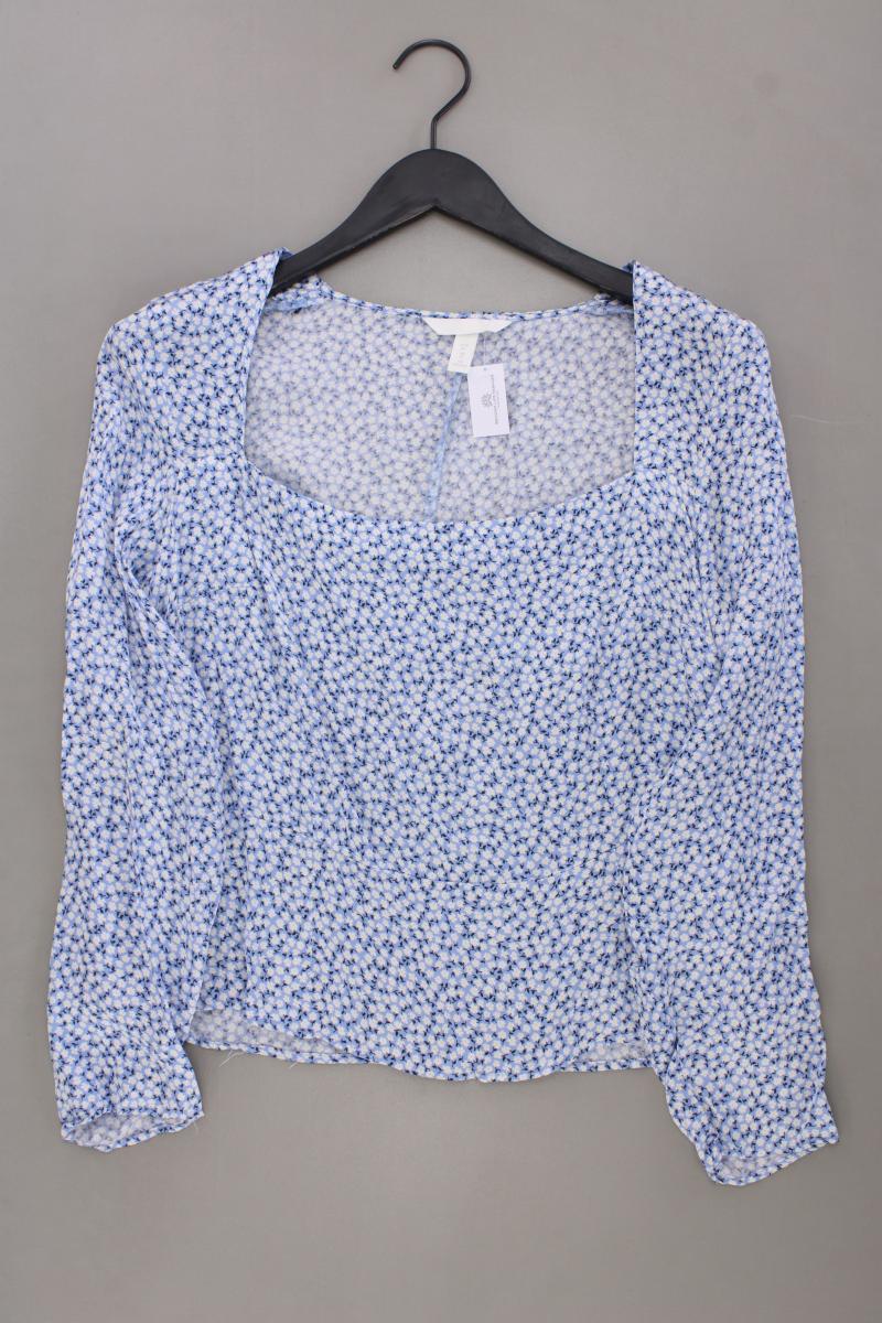 H&M Langarmbluse Gr. XL mit Blumenmuster neuwertig blau aus Viskose