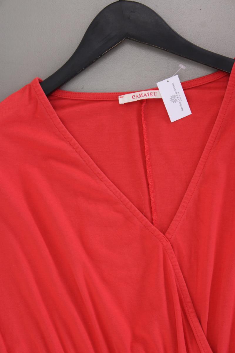 CAMAiEU Jerseykleid Gr. L Kurzarm rot aus Viskose