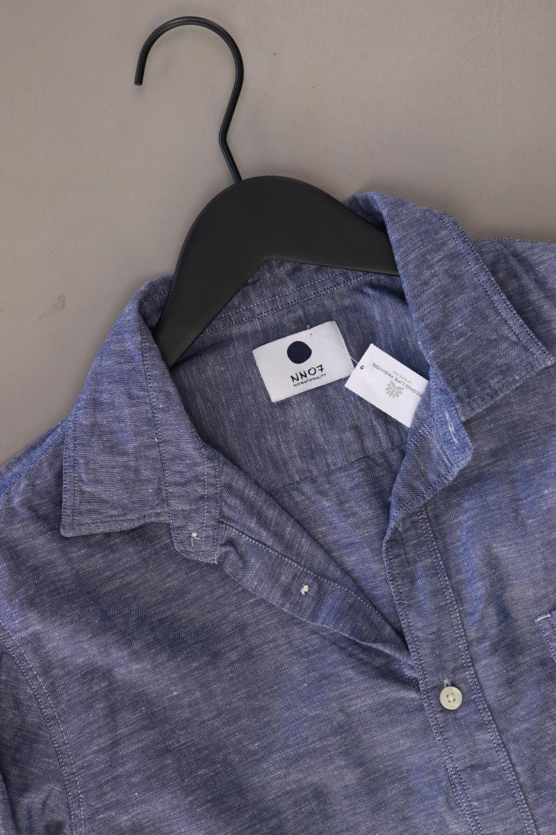 NN.07 Langarmhemd für Herren Gr. M blau aus Baumwolle