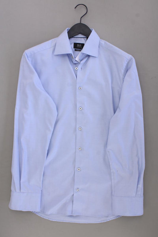 1863 by Eterna Langarmhemd für Herren Gr. Hemdgröße 38 blau aus Baumwolle