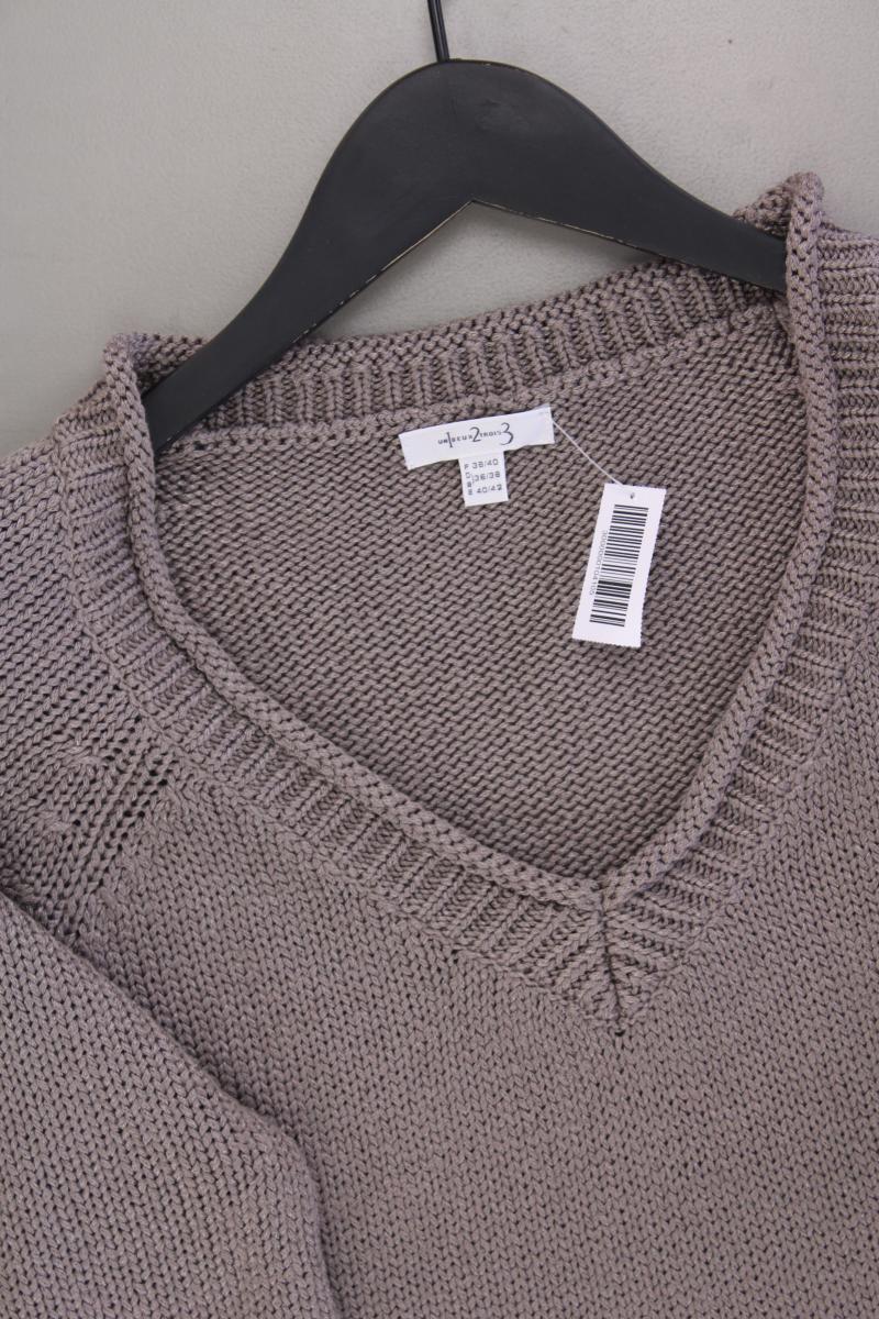 1.2.3 Paris Grobstrickpullover Gr. 36/38 neuwertig braun aus Polyacryl