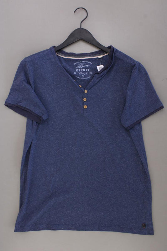 Esprit T-Shirt für Herren Gr. XL Kurzarm blau aus Polyester