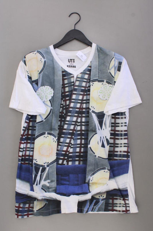 Uniqlo Printshirt für Herren Gr. XL Kurzarm weiß
