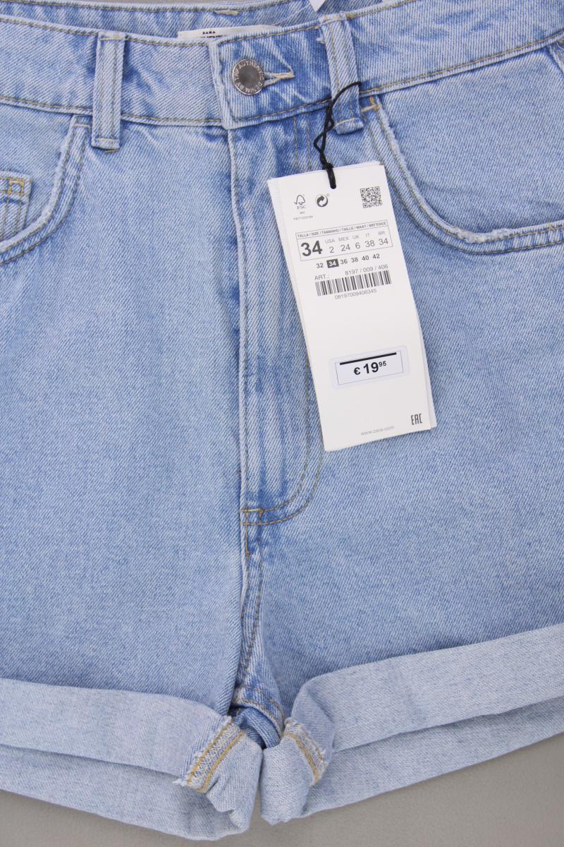 TRF Zara Jeansshorts Gr. 34 neu mit Etikett blau aus Baumwolle