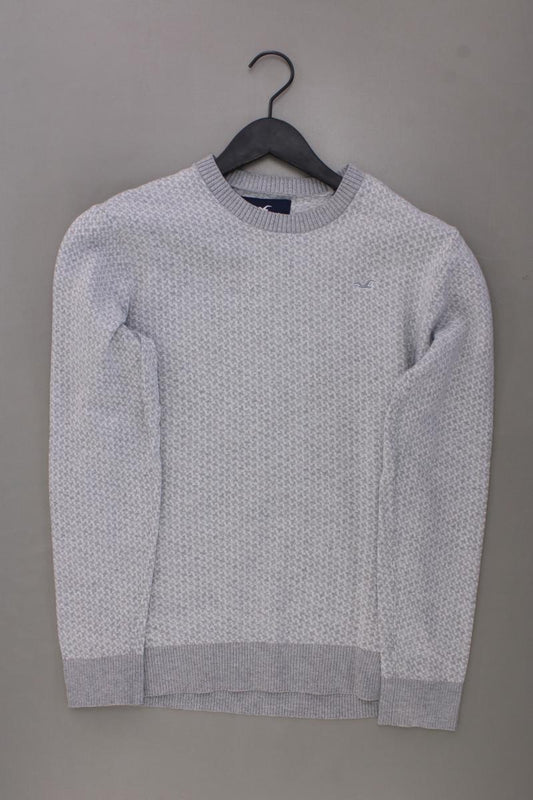 Hollister Feinstrickpullover für Herren Gr. S grau aus Baumwolle