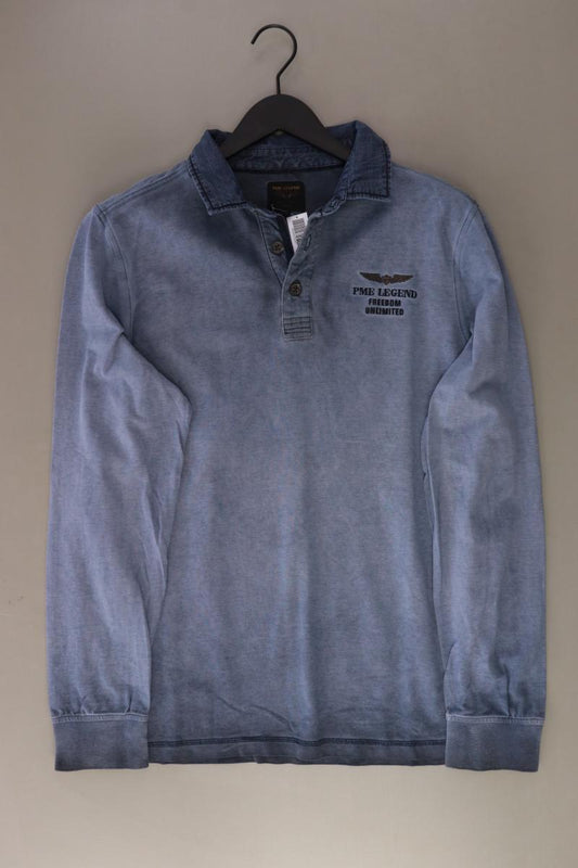PME Legend Poloshirt für Herren Gr. XL Langarm blau aus Baumwolle