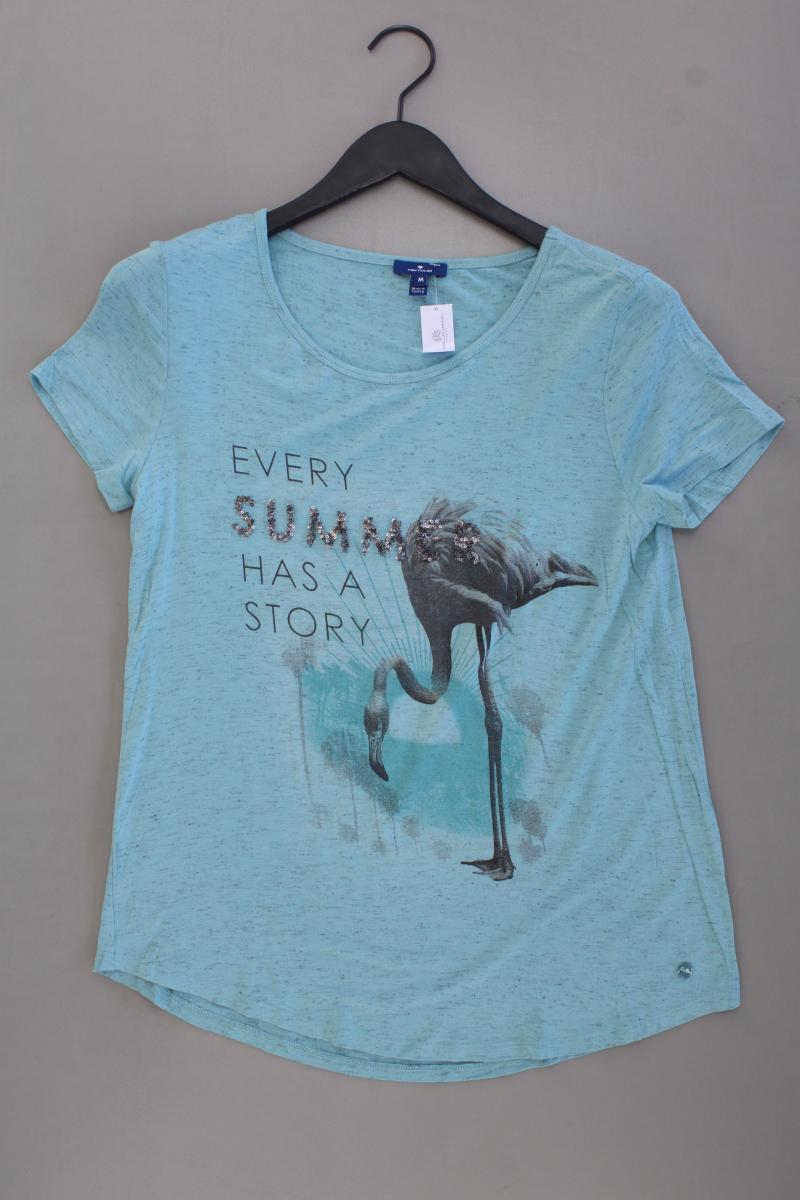 Tom Tailor Printshirt Gr. M Kurzarm türkis