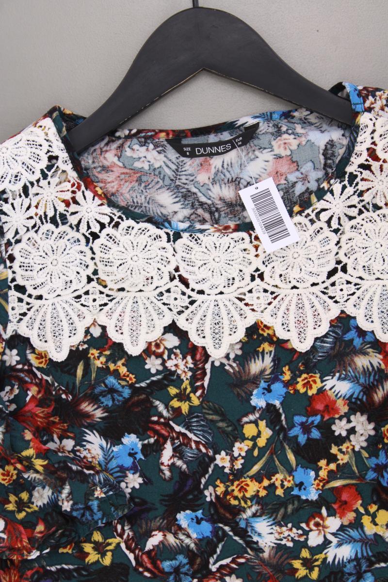 DUNNES Kurzarmbluse Gr. 36 mit Blumenmuster mehrfarbig aus Viskose