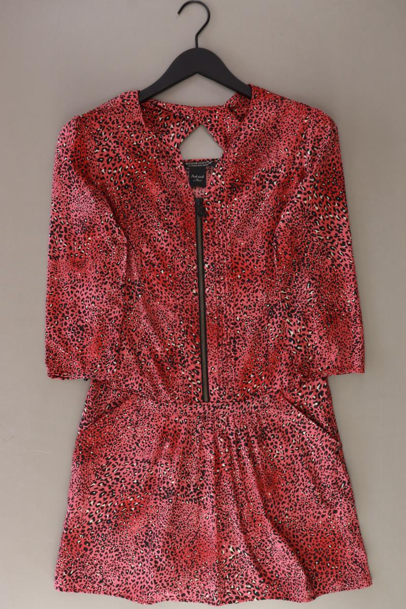 Maison Scotch Midikleid Gr. S mit Tierdruck 3/4 Ärmel rot aus Polyester