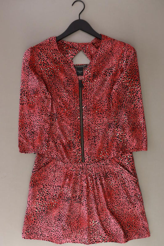 Maison Scotch Midikleid Gr. S mit Tierdruck 3/4 Ärmel rot aus Polyester