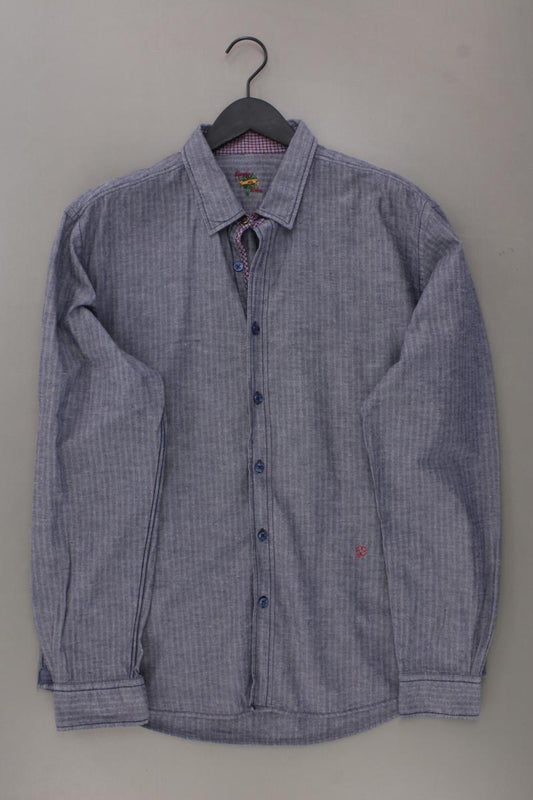 Lucky de Luca Langarmhemd für Herren Gr. XL blau aus Baumwolle