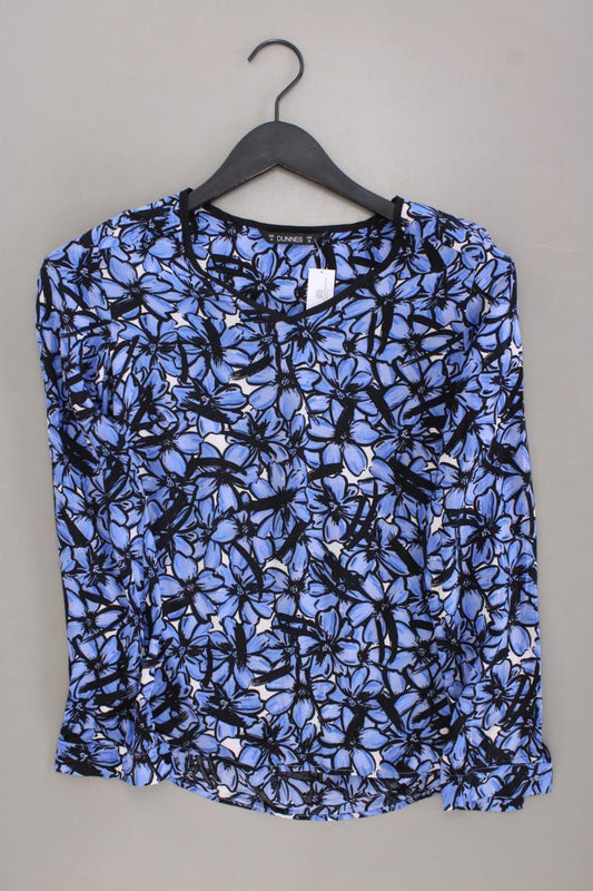 DUNNES Langarmbluse Gr. 38 mit Blumenmuster blau