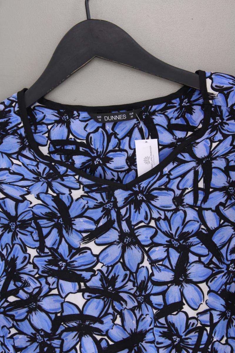 DUNNES Langarmbluse Gr. 38 mit Blumenmuster blau