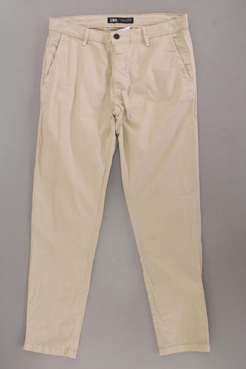 Zara Chinohose für Herren Gr. W34 creme aus Baumwolle