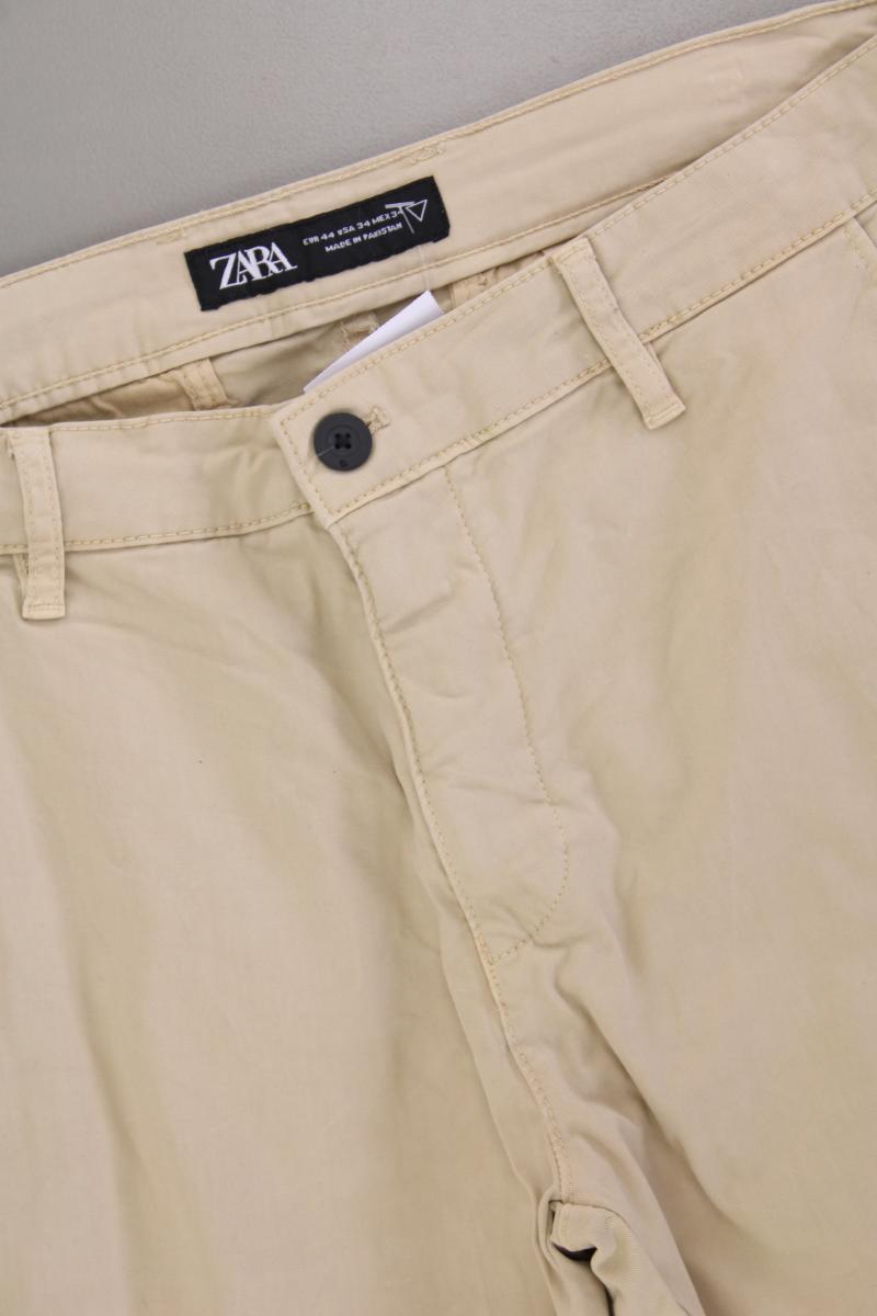 Zara Chinohose für Herren Gr. W34 creme aus Baumwolle