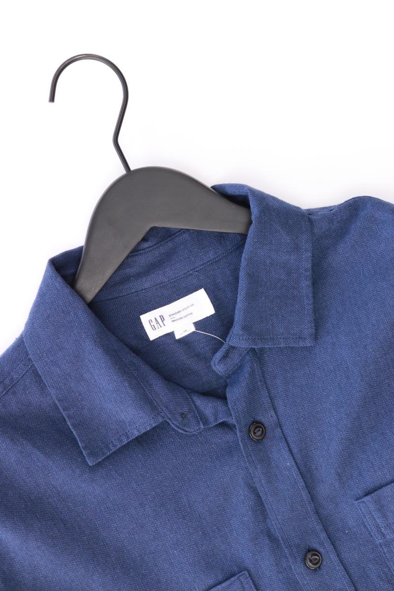 GAP Langarmhemd für Herren Gr. M blau aus Baumwolle