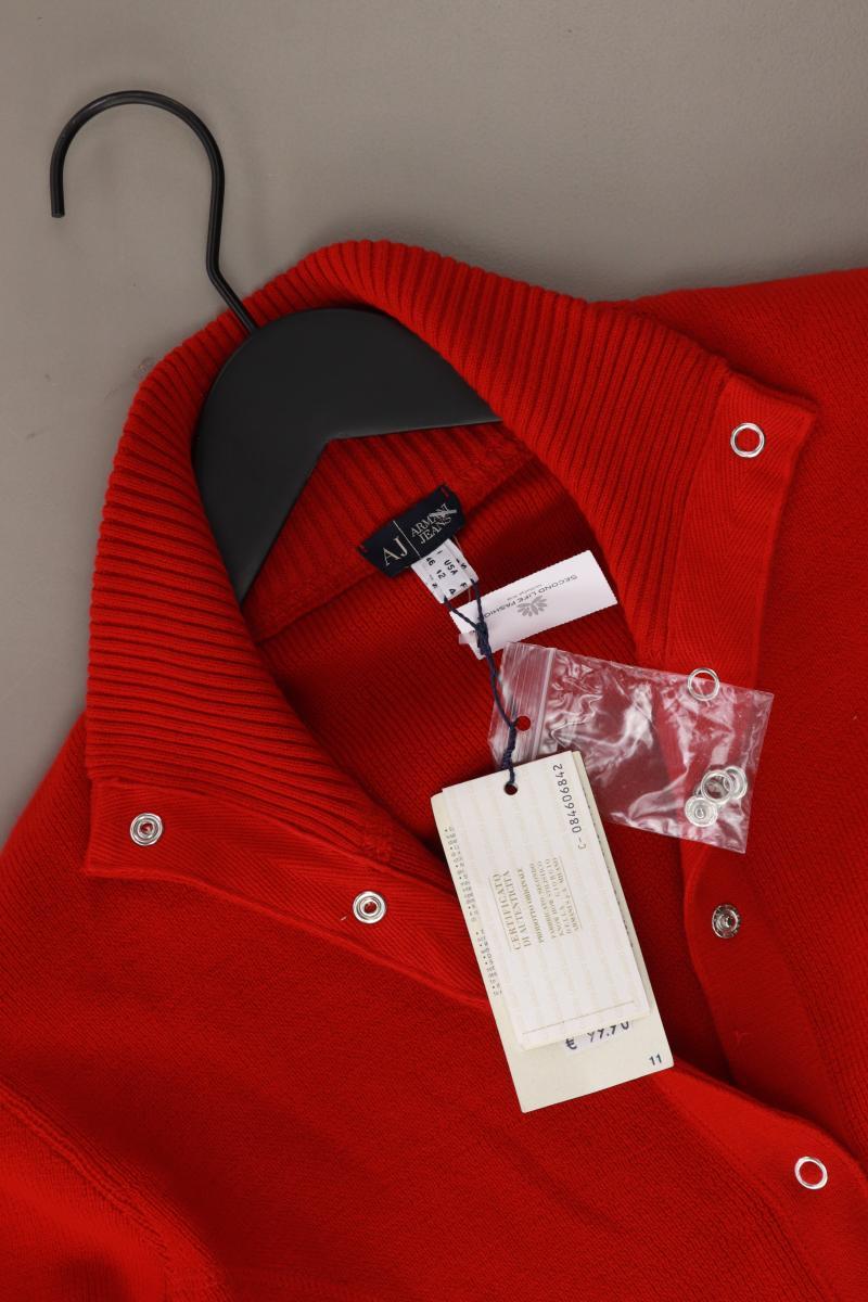 Armani Jeans Strickjacke Gr. 42 neu mit Etikett Langarm rot aus Baumwolle
