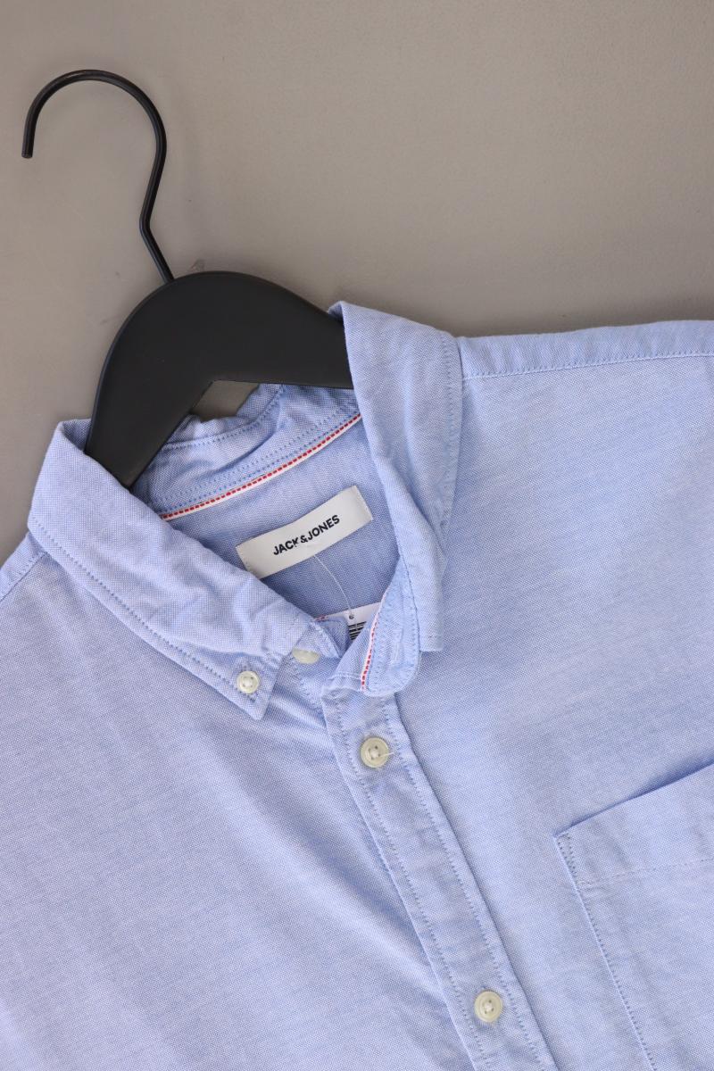 Jack & Jones Kurzarmhemd für Herren Gr. XL blau aus Baumwolle