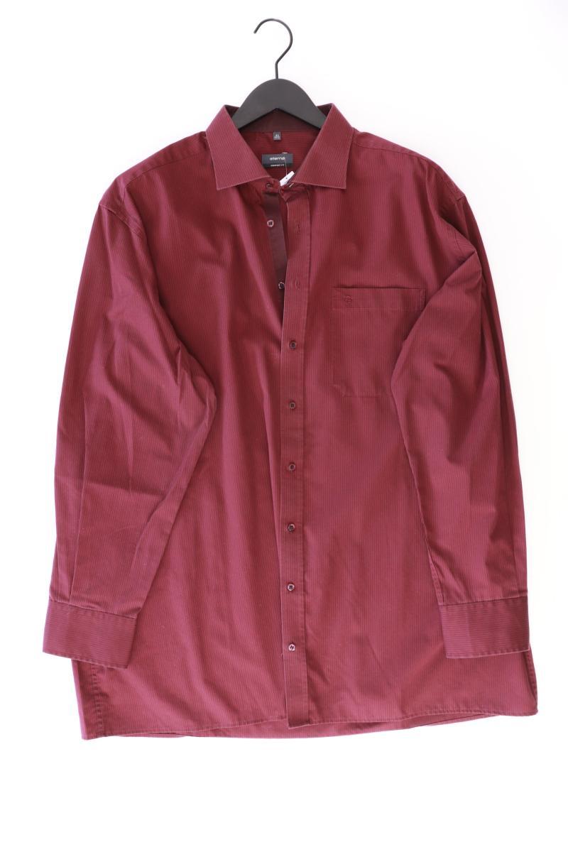 Eterna Langarmhemd für Herren Gr. Hemdgröße 45 gestreift rot aus Baumwolle