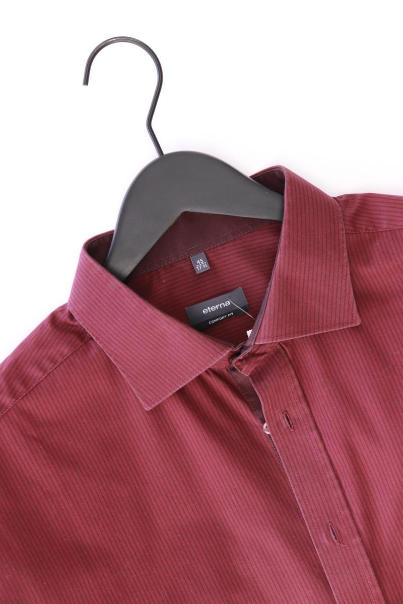 Eterna Langarmhemd für Herren Gr. Hemdgröße 45 gestreift rot aus Baumwolle